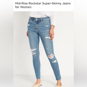 Old navy midrise rockstar super skinny 8 long